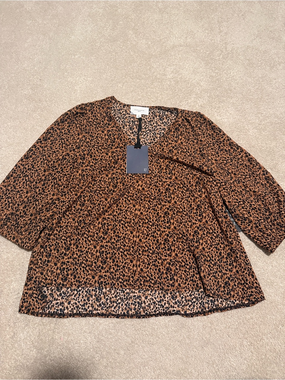 POMANDER Place Leopard Blouse NWT